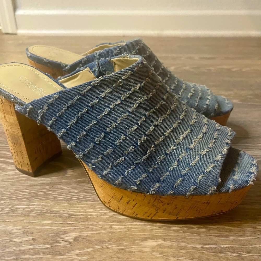 Charles by Charles David Denim Slip on Wedges